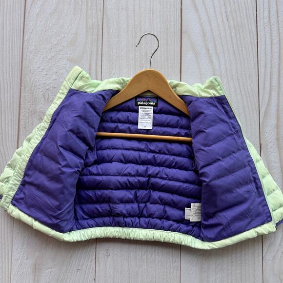 Patagonia Toddler Girls 2T Duck Down Sweater Puffer Insulation Jacket Mint - Picture 4 of 5